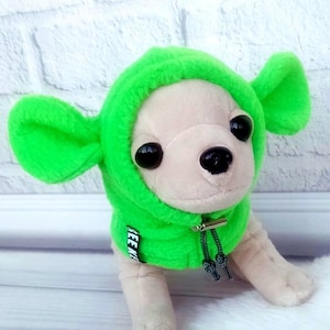 Dog fleece hat with ears, Green dog snood with ears, Dog winter hat, Winter pet beanie, Green dog hood, Chihuahua fleece hat