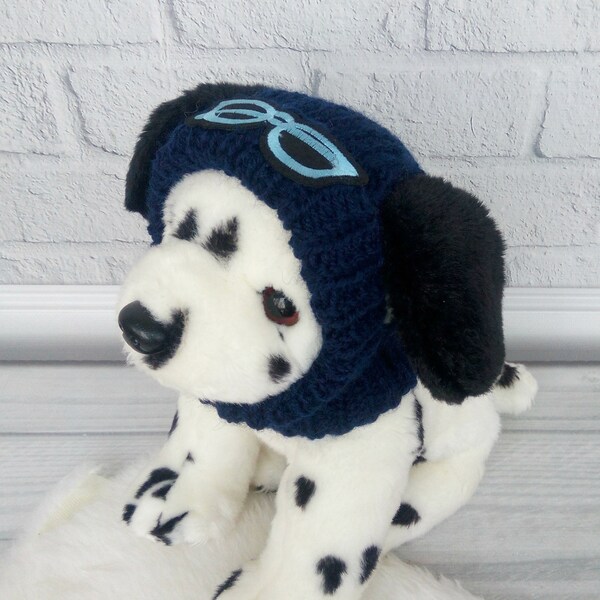 Blue knitted hat Snood for dogs Puppy clothes Woolen dog outfit Dog scarf Dog lover gift