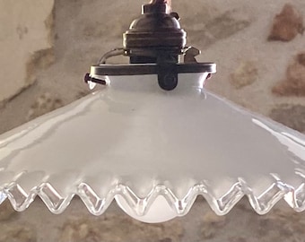 Vintage French Opaline Glass Light Shade