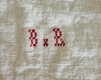 Antique French Chanvré Linen Sheet Central Seam, 204x248cm