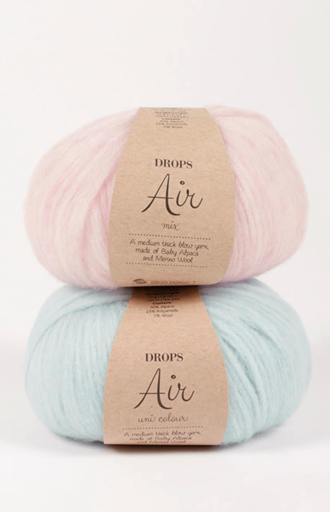 Drops Air yarn Drops Air uni color yarn Drops Air mix yarn Etsy