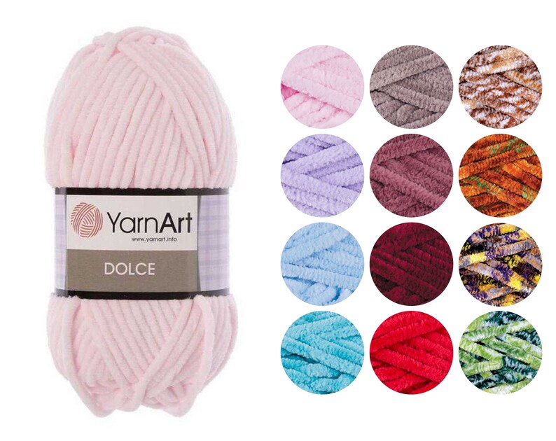 YarnArt Dolce yarn YarnArt Dolce Color yarn Velour yarn Plush Etsy