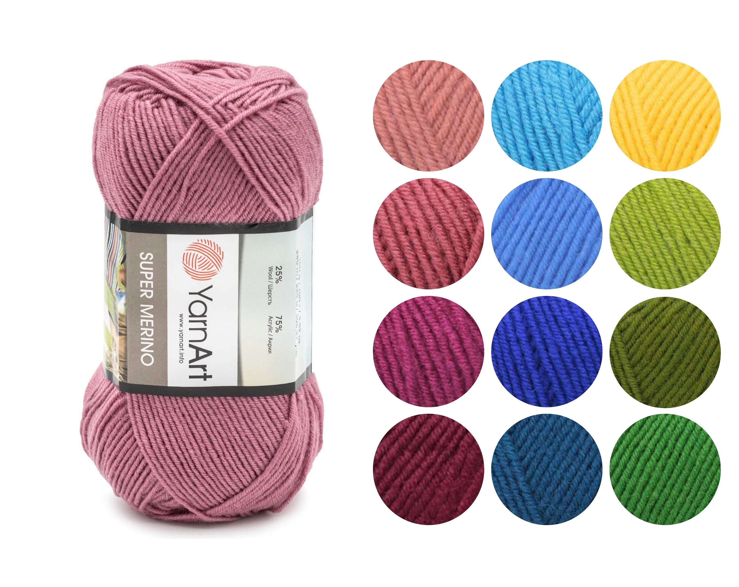 YarnArt Super Merino yarn Wool yarn Knitting yarn Crochet yarn Etsy