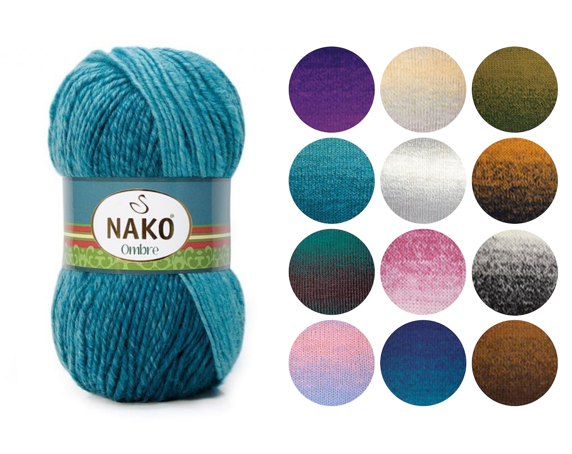 Nako Ombre yarn Nako wool yarn Nako premium acrylic yarn Nako | Etsy