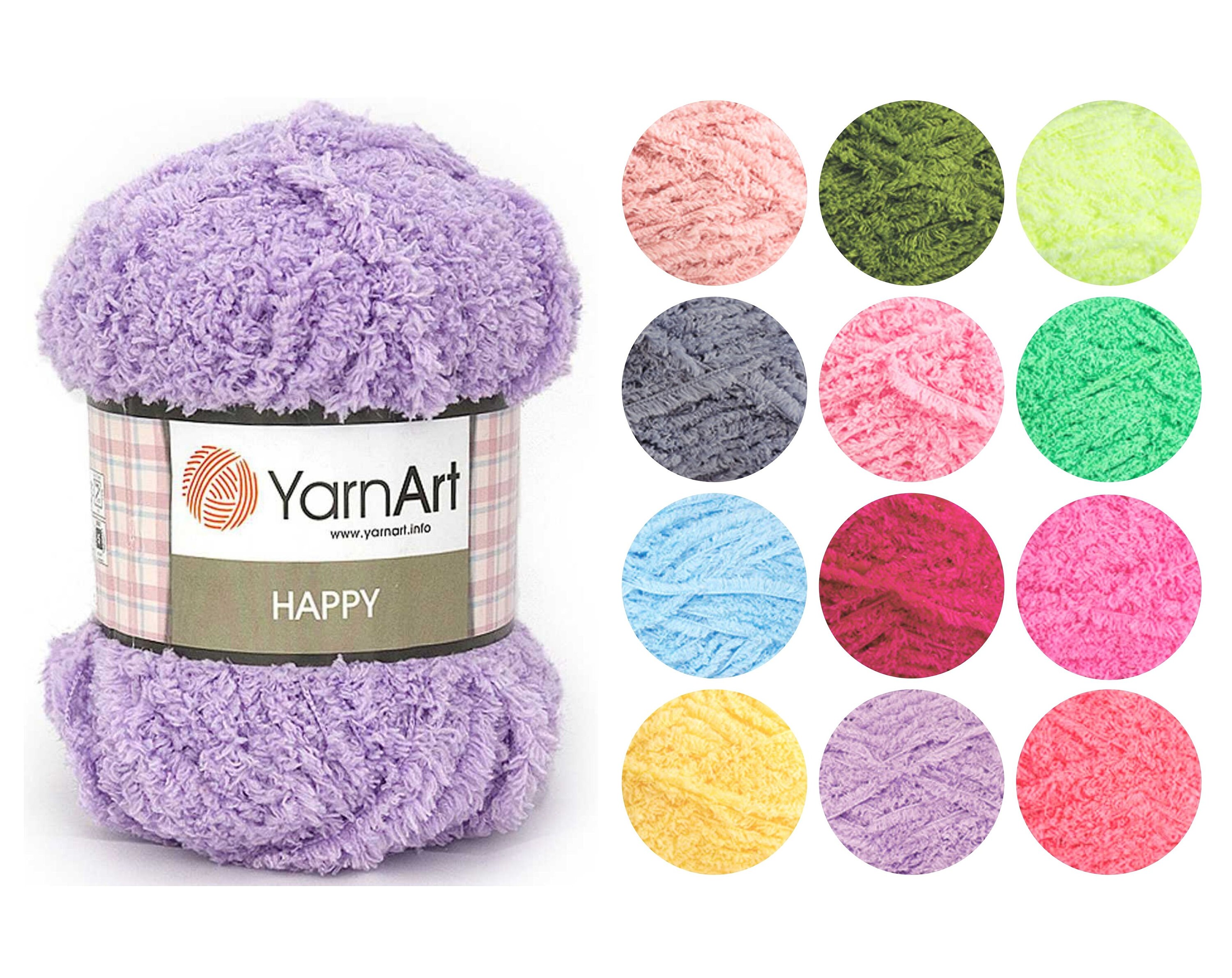YarnArt Happy yarn Fluffy yarn Fuzzy yarn Furry yarn Terry Etsy
