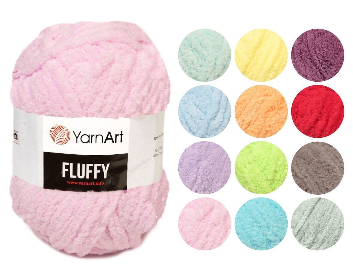 YarnArt Fluffy yarn Plush yarn Knitting yarn Crochet yarn | Etsy