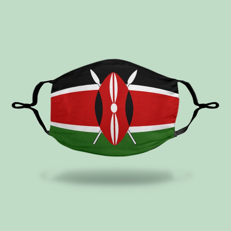 Kenya Flag Face Mask Reusable Washable ALL SIZES Etsy