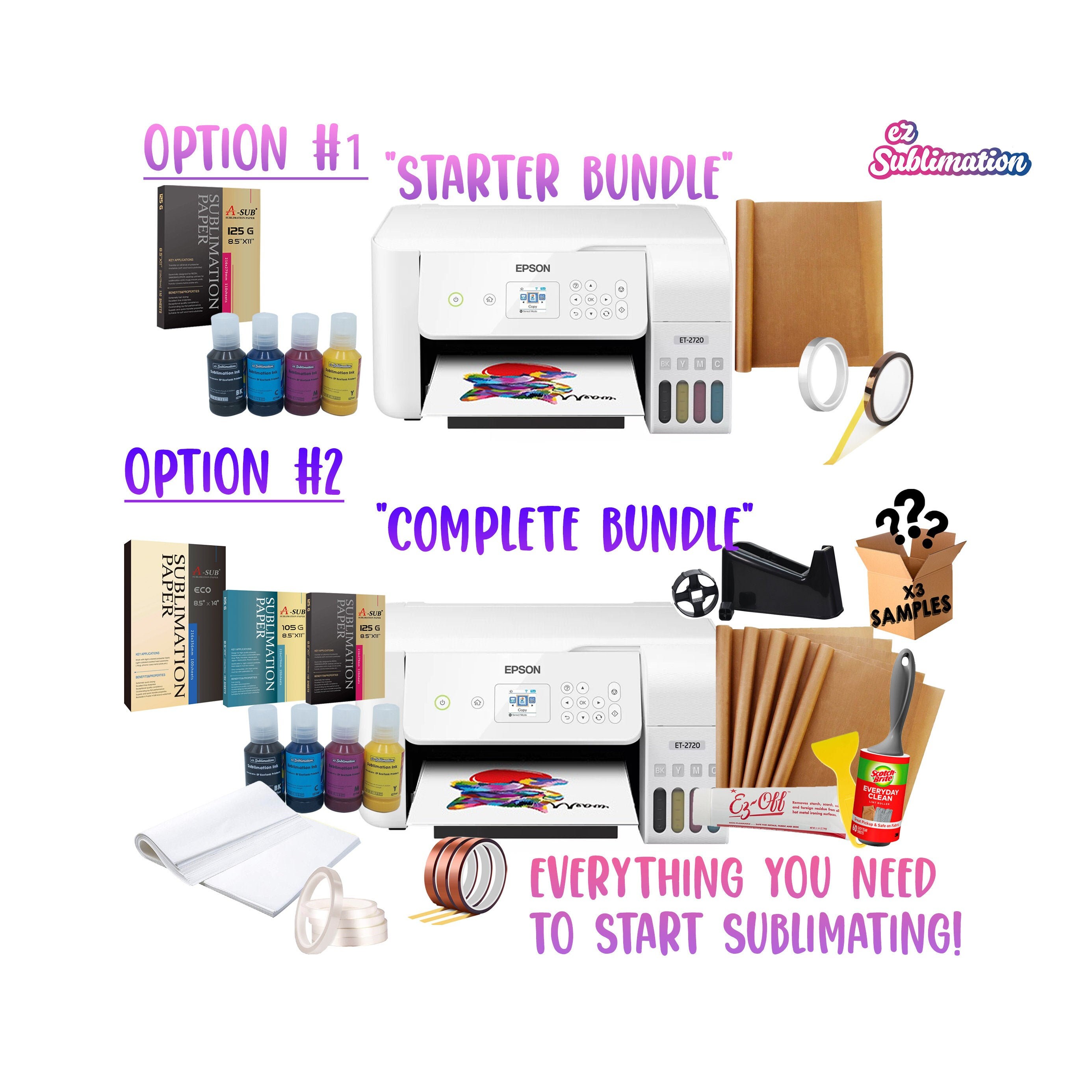 NEW Epson 2720 Sublimation BUNDLE with A-Sub paper sublimation ink KIT