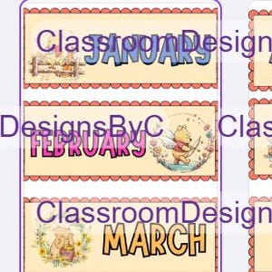 Silly Bear Months Posters for Classroom Decor