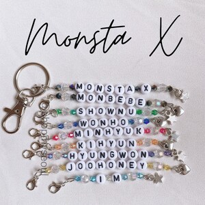 MONSTA X custom bias beaded keychain