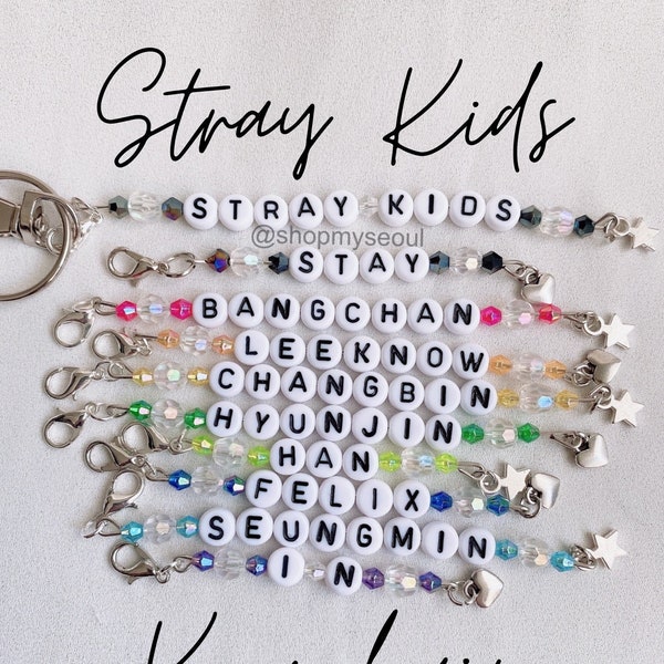 Custom STRAY KIDS bias beaded keychain