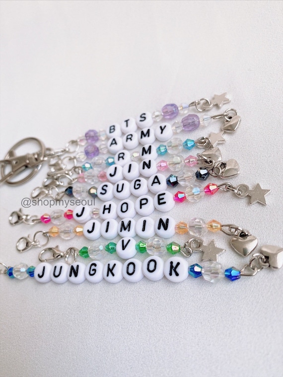 Custom Kpop Group Bias Beaded Keychain - Etsy