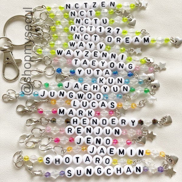 NCT 127/u/dream/wayv custom bias beaded kpop keychain