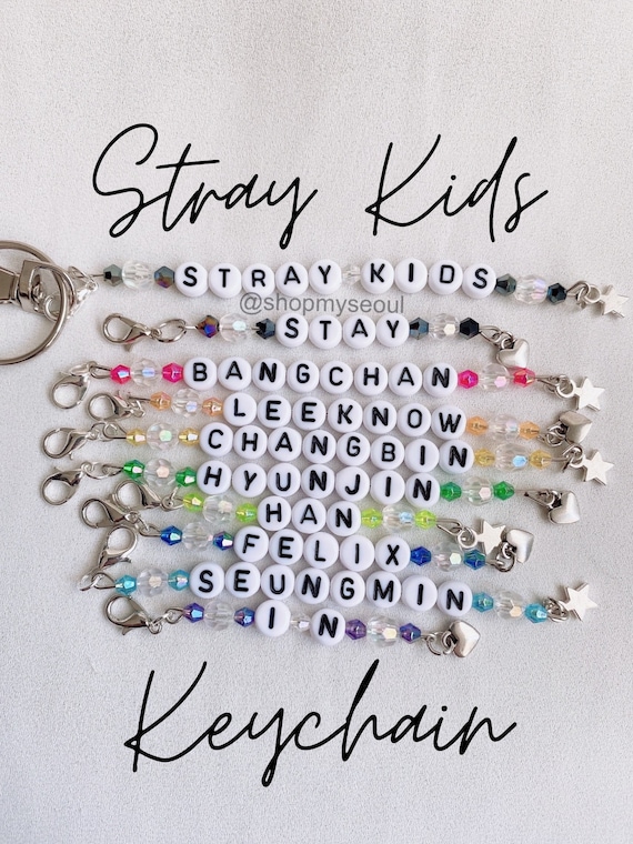 Custom STRAY KIDS Bias Beaded Keychain - Etsy
