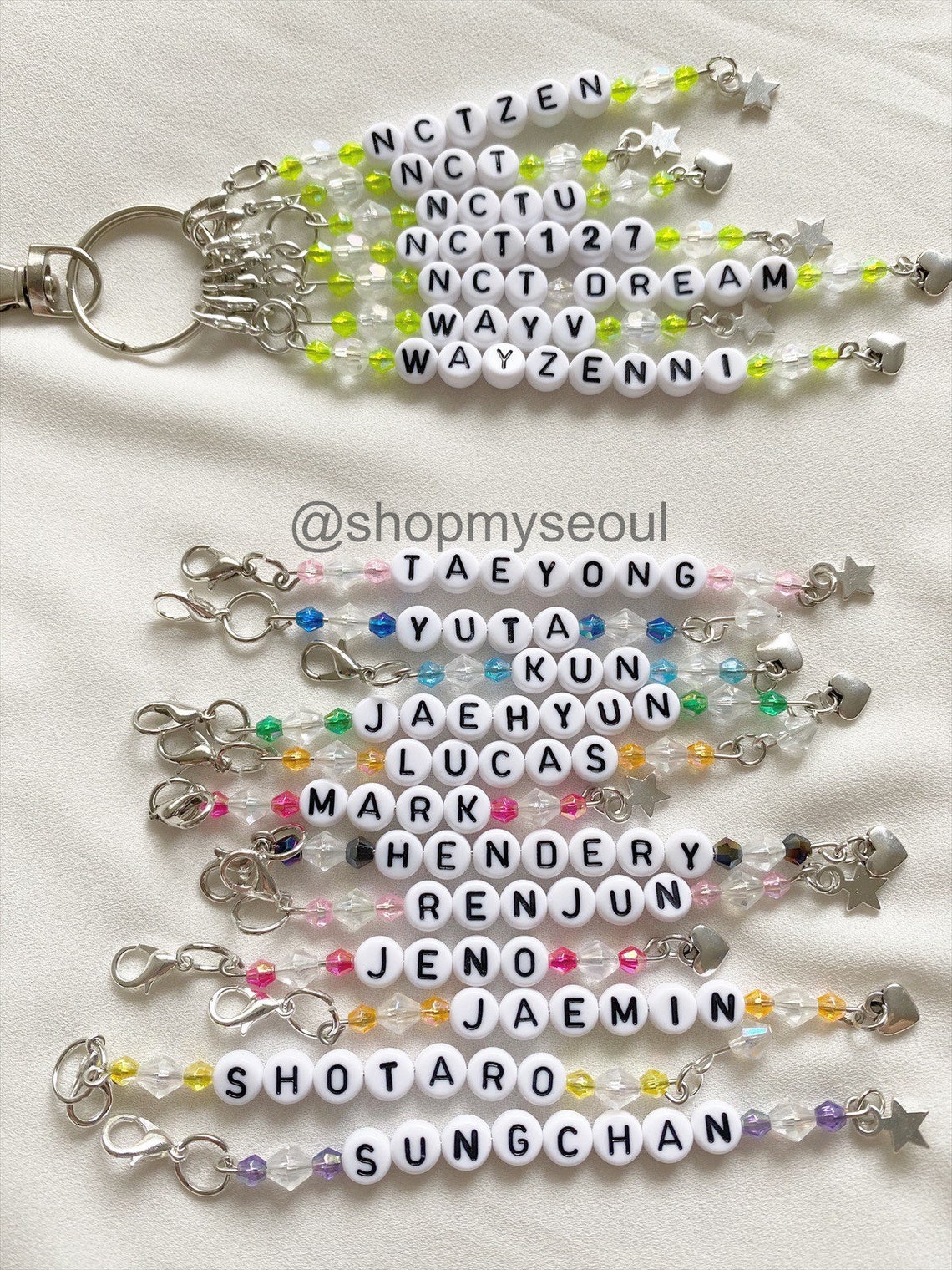 Custom kpop NCT bias bead keychain or keychains Etsy