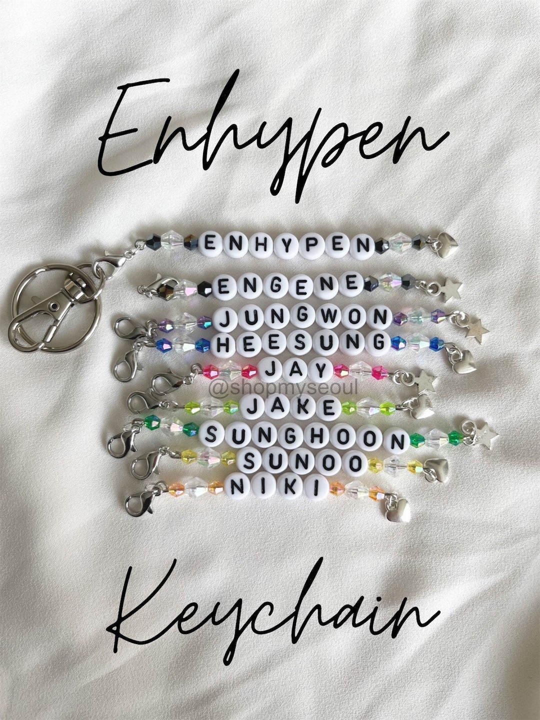 Custom ENHYPEN Bias Beaded Keychain - Etsy