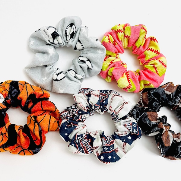 Baseball, Basketball, Soccer, Football Scrunchies, Sport Editions Scrunchy, Hair tie, Sport Hair tie, gift ideas