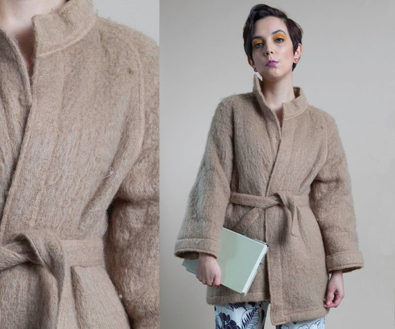 Vintage Camel Coat 60s mod beige brown wool coat 1