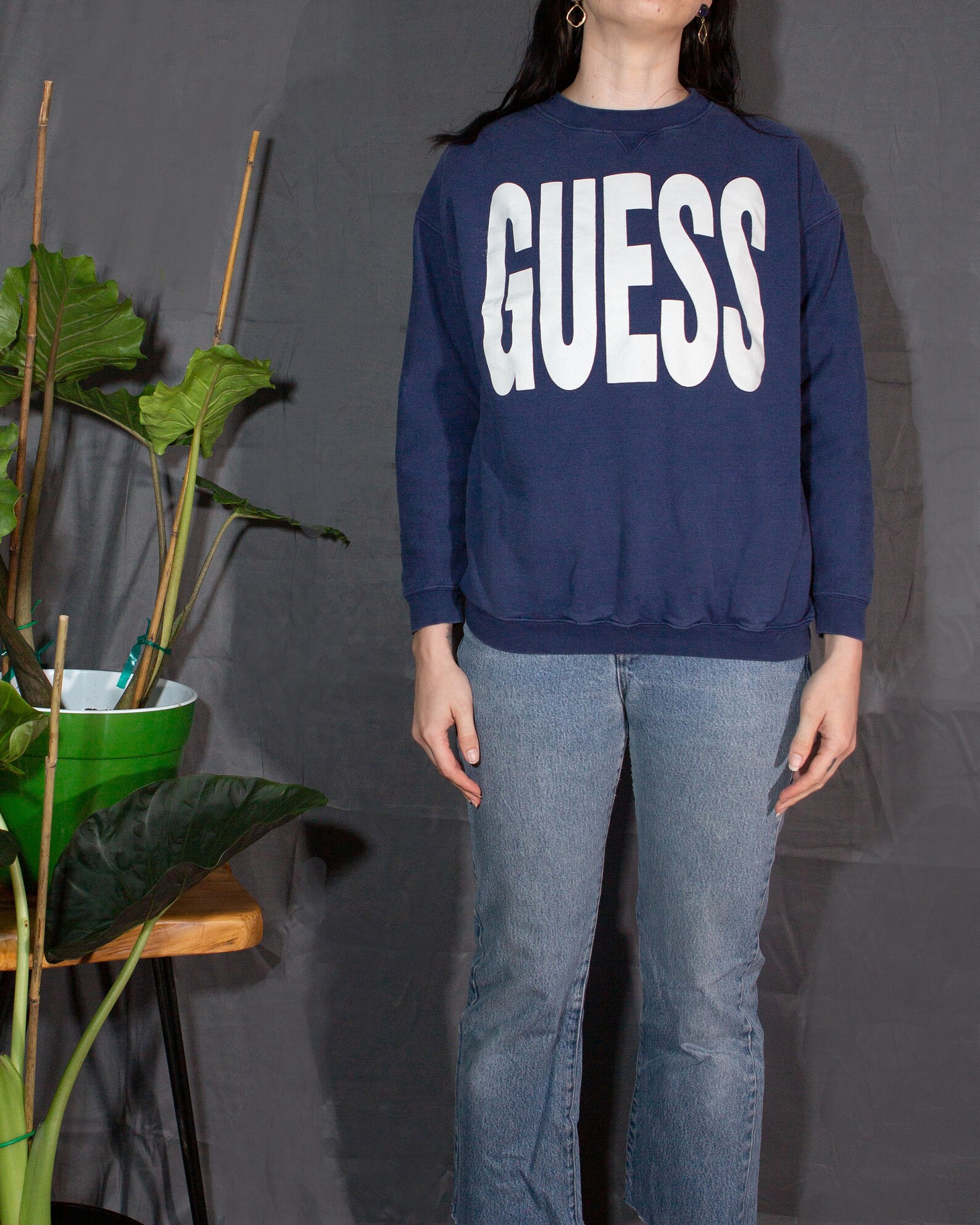 purple guess sweatshirt