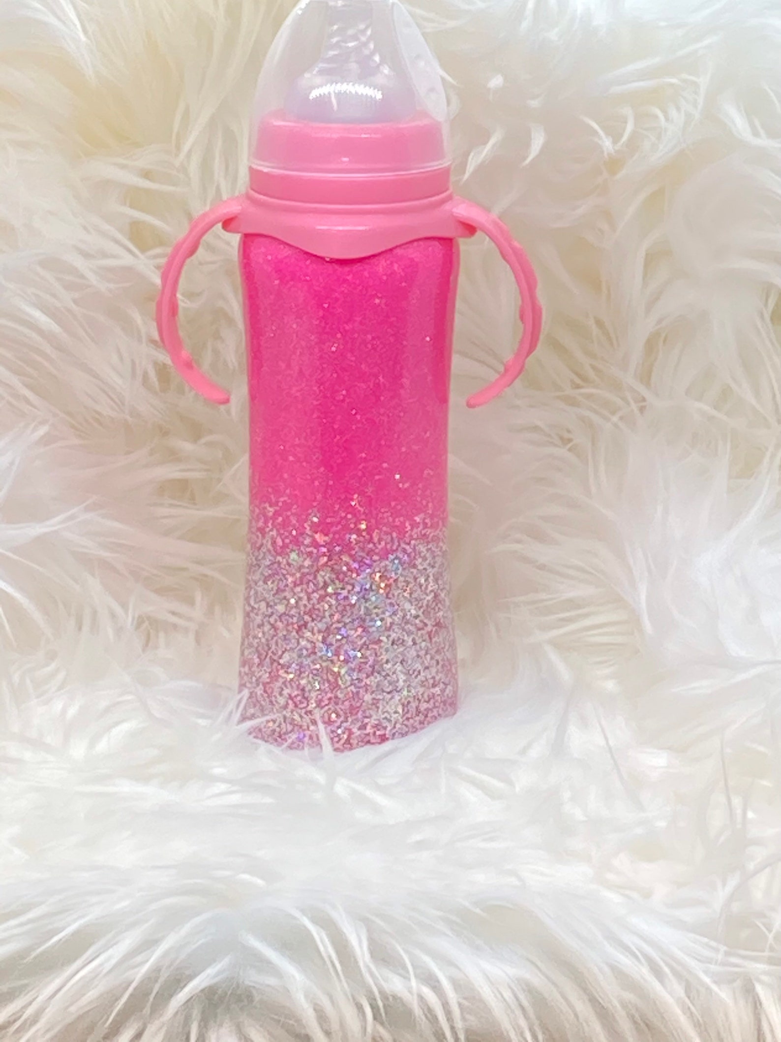 Glitter baby bottle pink baby bottle personalized baby Etsy