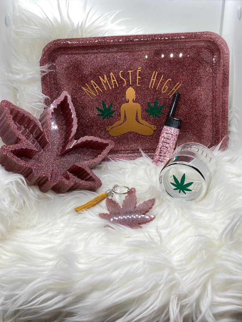 Namaste high girly rolling tray rolling tray set rolling Etsy