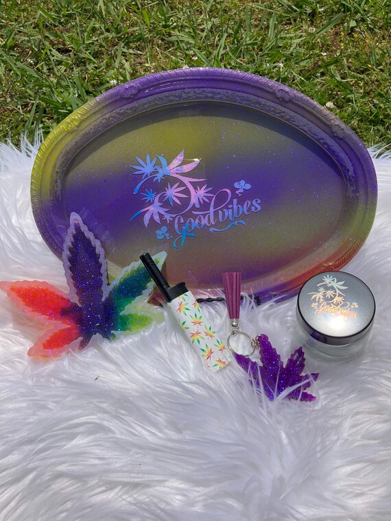 Girly Rolling Tray Set Cute Rolling Tray Glitter Rolling Etsy