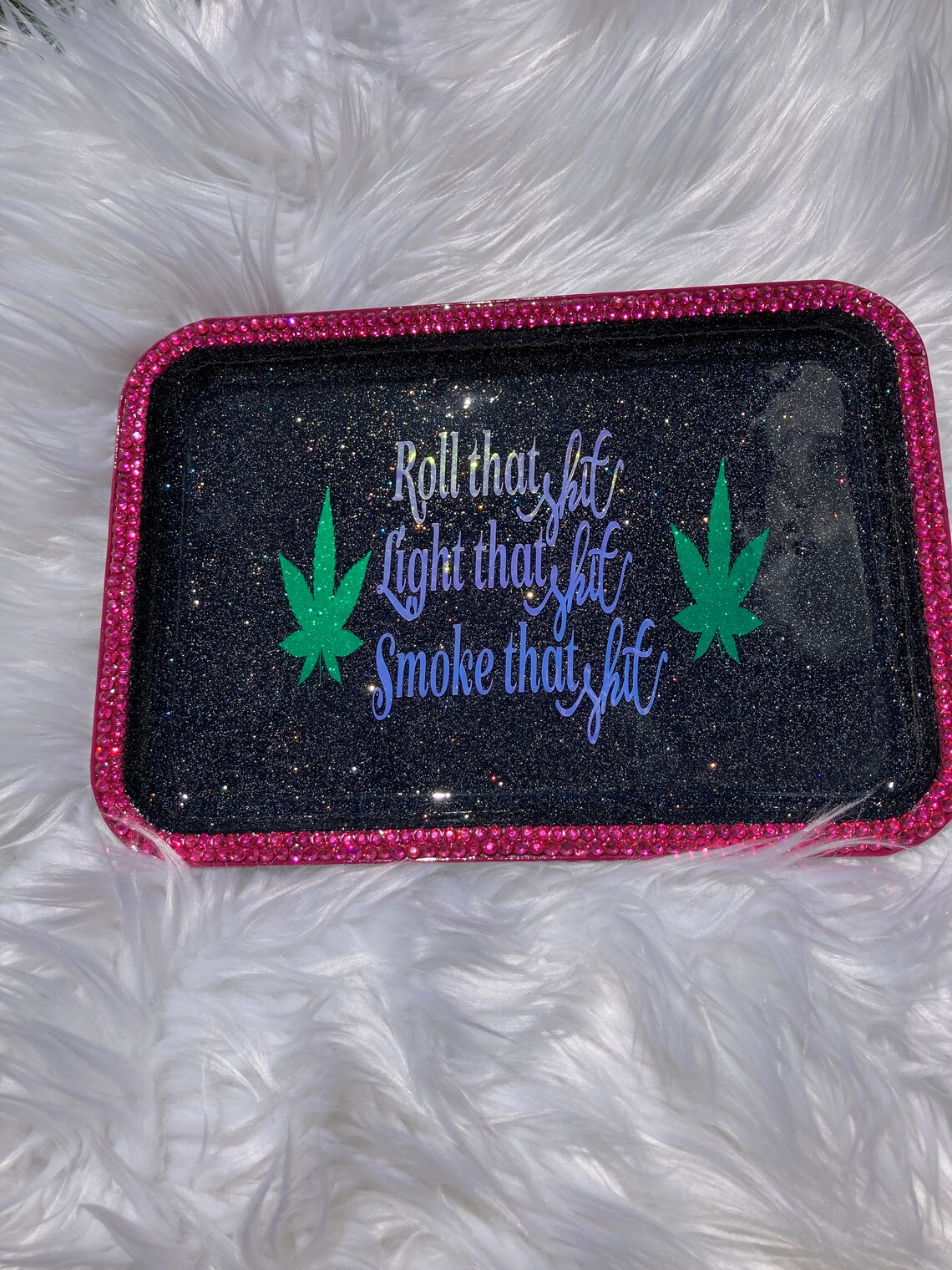 Roll that shit rolling tray set girly rolling tray set for Etsy