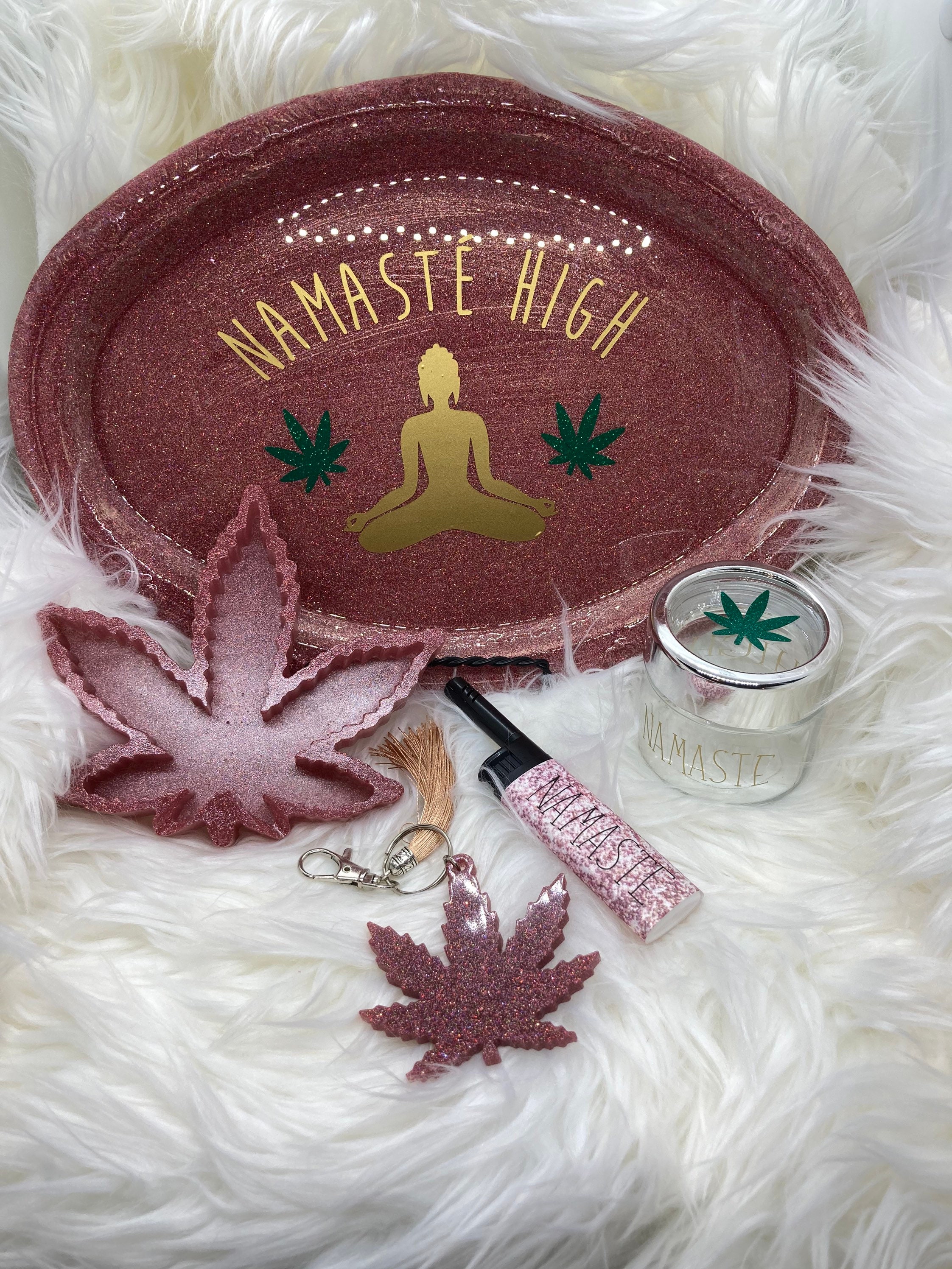 Namaste high girly rolling tray rolling tray set rolling Etsy