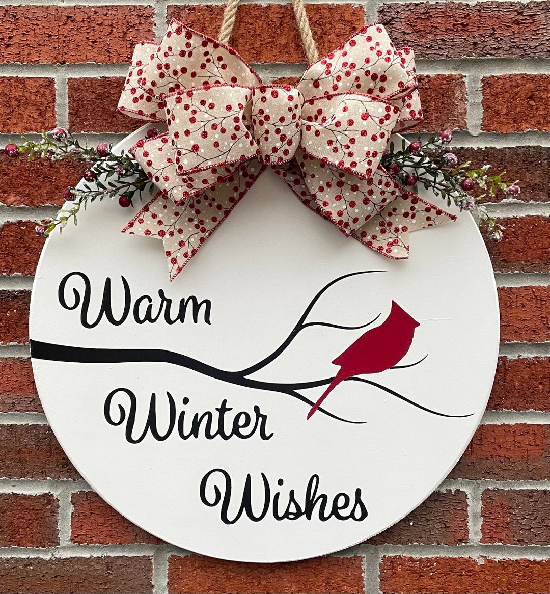 Warm Winter Wishes Door Sign Warm Winter Wishes Sign Warm Winter Wishes ...