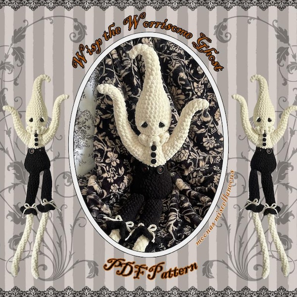 Wisp the Worrisome Ghost Crochet PDF Pattern