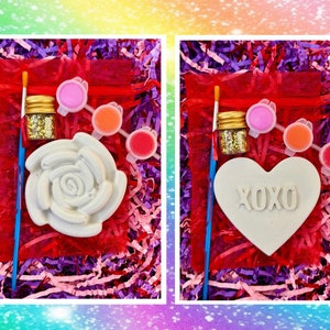 Valentines Day Paint Kit in Organza Gift Bag/Valentine Party Favor/Valentines Gift Set/Paint Gift/Craft Party Idea/Childrens Activity Paint