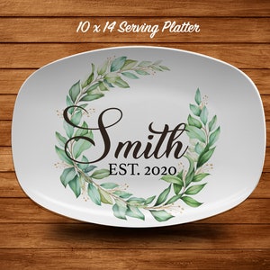 Personalized Wedding Platter, Family Name Serving Platter, Wedding Gifts, Shower gifts,  Custom Wedding Serving Platter, Bridal Shower Gift,