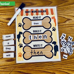 Sight Word Builder, Sight Word Practice, Spelling Game Printable, Learn ...