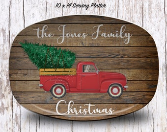 Christmas Cookie Platter, Family Christmas Platter, Christmas Serving Plate, Personalized Xmas  Platter, Family Name Christmas Tray,