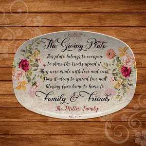 The Giving Plate, Family Name Serving Platter, Personalized Plate Gifts, Custom gifts,Personalized Serving Tray, Housewarming Gifts