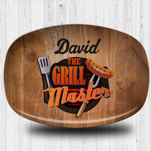 Personalized Grill Master Platter, Fathers Day Gifts, BBQ Gifts, Serving Platter for Men, Custom Serving Platter, Personalized Mens Gifts