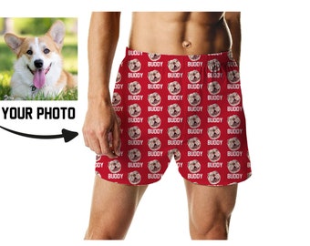 Funny Face Boxers Fun Gifts Holiday Photo Boxers HANUKKAH Face Boxers Selfie Boxers Hanukkah Pet boxer shorts Elf Yourself Face Photo