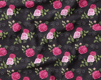 black rose crib sheet