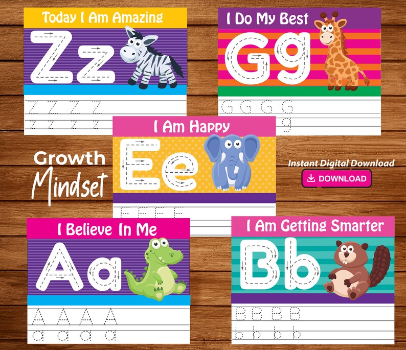 Alphabet Tracing Printable Alphabet Mats Writing Practice Etsy
