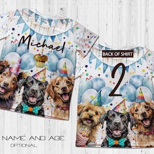 Hunde Geburtstag Shirt/Zwei lassen die Hunde/Jede Zahl für den Rücken/Personalisierte Jungen Hund Party T-Shirts/Hunde Geburtstag Shirts/Hunde Party/Lets Pawty
