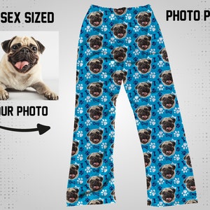 Dog Bones Photo Pants, Custom Photo Pajama Pants, Kids Face Pants,Kids Face Pants, Pet Face Pants, Custom Face Print Pajamas