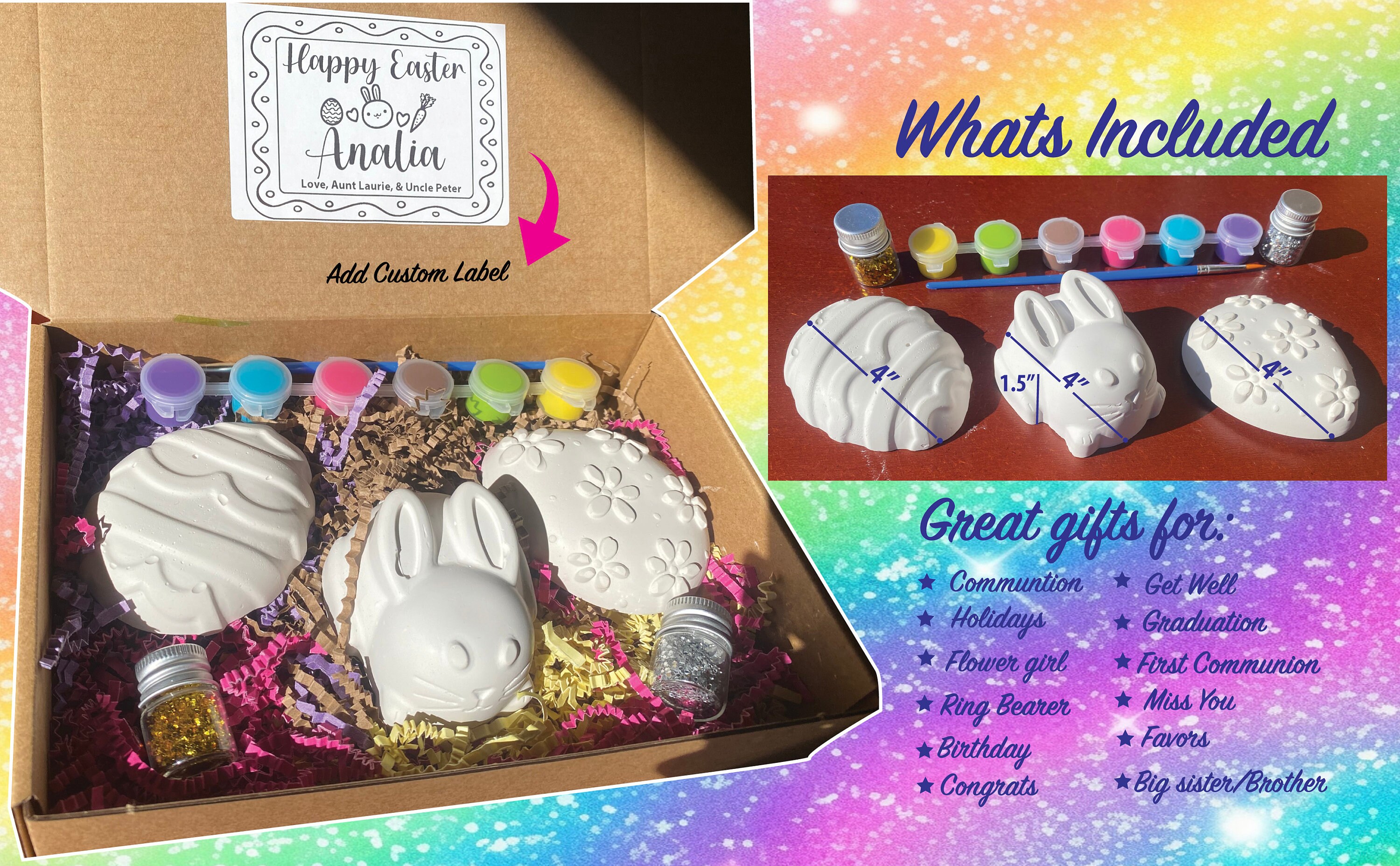 Easter Ceramic Paint Set/diy Easter Paint Kit/arts Crafts Gifts/easter ...