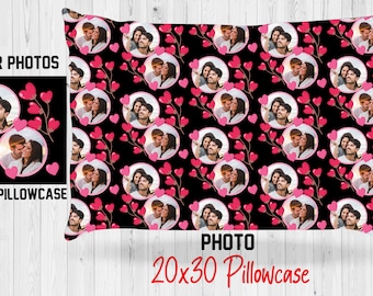 Valentinstag Foto Kissenbezug, Sie Gesicht auf einem Kissenbezug, Liebe Sie Kissenbezug, benutzerdefinierte Foto Kissenbezug, 20 x 30 Standard Kissenbezug