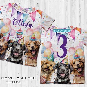 Hund Geburtstag Shirt/personalisierte Hund Pawty Party T-Shirts/Kinder Geburtstag Shirts/Hunde Party/Welpen Geburtstag/Welpen Thema Geburtstag/Hund Mädchen Shirt