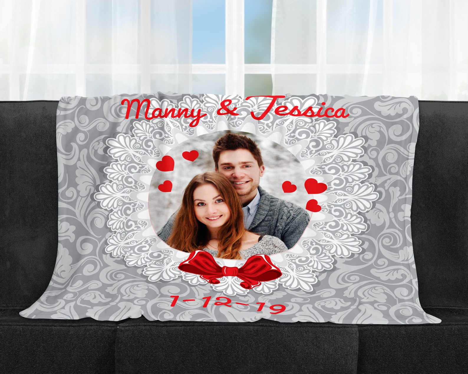 Couples Blanket Boyfriend Blanket Photo Hearts Blanket Etsy