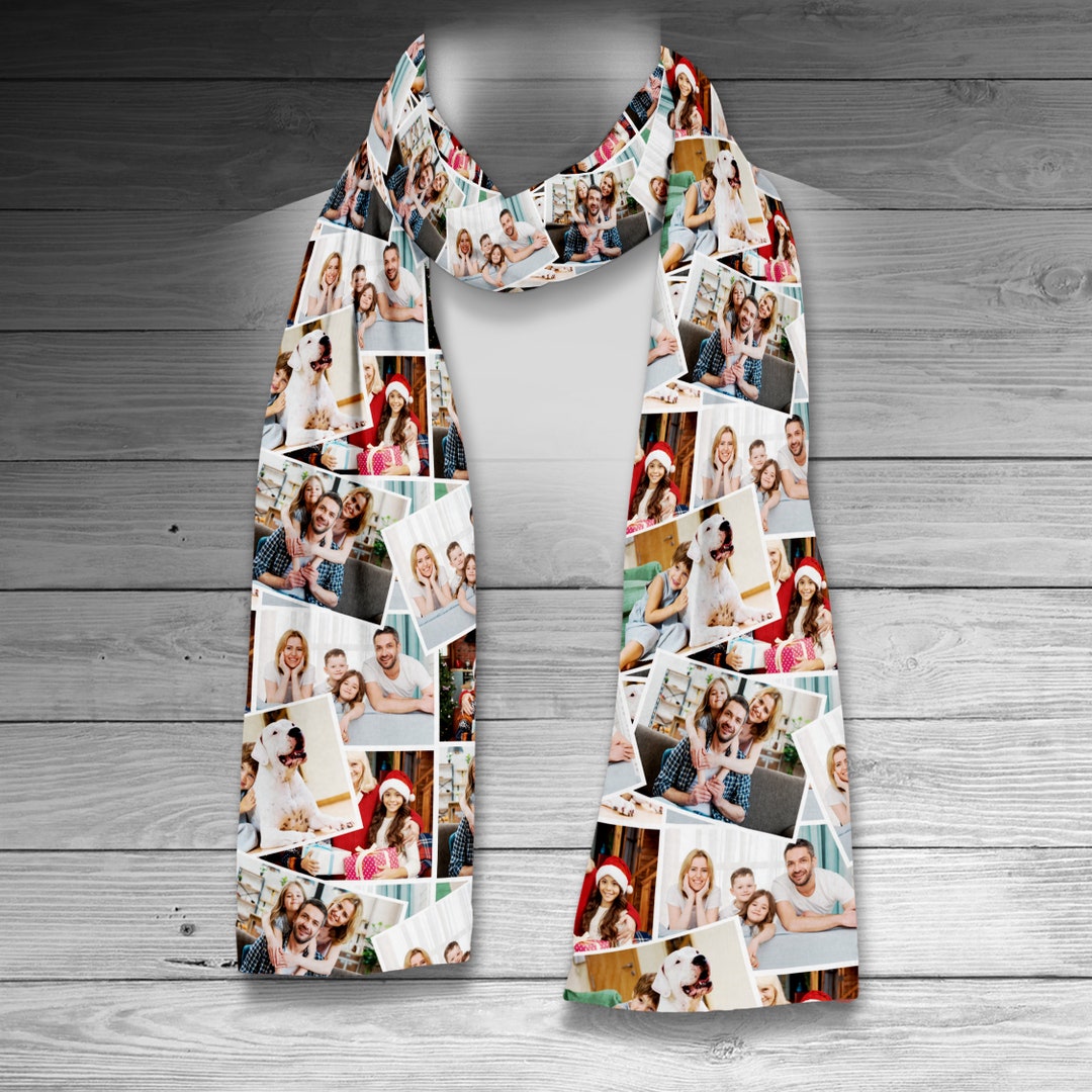 Collage Photo Scarf, Your Photos on a Scarf, Women's Scarfs