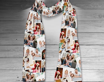 Collage Photo Scarf, Your Photos on a scarf, Women's Scarfs, Grandkids on Scarf, Family on a Scarf, Mothers Day Gifts, Memory gifts