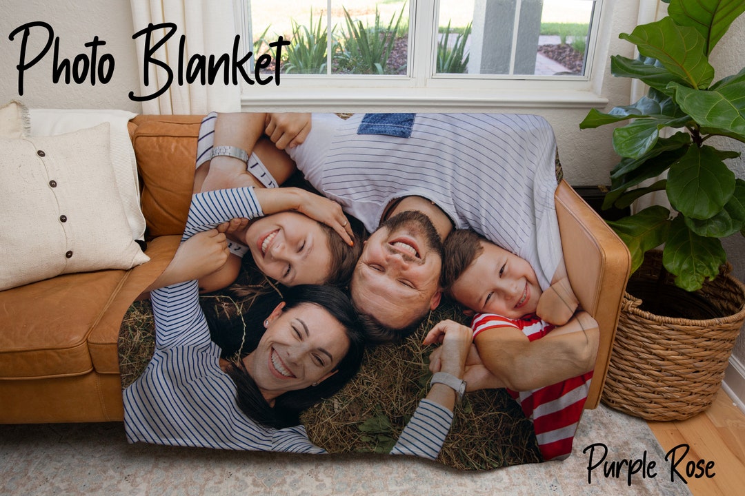 Family Photo Blanket Fleece Blanket Custom Photo Blanket Etsy