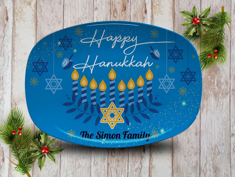 Hanukkah Serving Plate or Platter Hanukkah Personalized Etsy