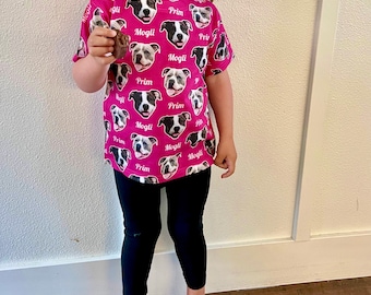 Aangepaste foto face shirt / gepersonaliseerde gezicht shirts / uw gezicht op T-shirt / aangepast huisdier shirt / collage gezicht shirt / kind foto Tshirt / Kids Face Shirt